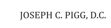 Joseph C Pigg DC