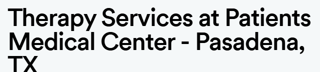 Therapy Services at Patients Medical Center