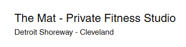 The Mat - Private Fitness Studio