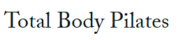 Total Body Pilates